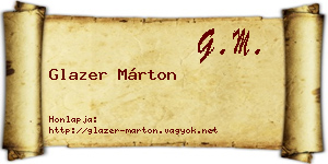 Glazer Márton névjegykártya
