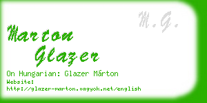 marton glazer business card