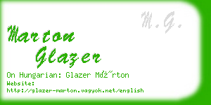 marton glazer business card